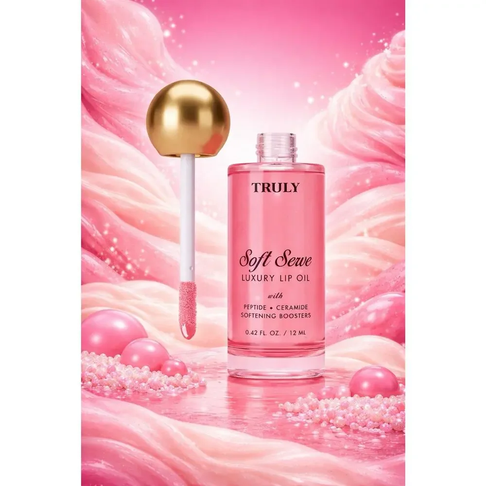 TRULY - Shade: Soft Serve - Luxury Lip Oil With Peptide + Ceramide - 0.42 fl oz